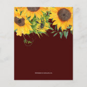 Papier Budget Burgundy Tournesol nuptiale Invitation (Dos)