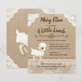 Papier BUDGET Burlap Petit agneau Baby shower Invitation (Devant / Derrière)