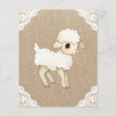 Papier BUDGET Burlap Petit agneau Baby shower Invitation (Dos)