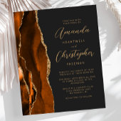 Papier Budget Burning Orange Agate Faire-part de mariage