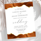 Papier Budget Burning Orange Agate Gold Faire-part de mar