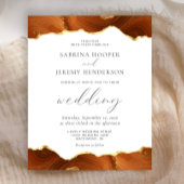 Papier Budget Burning Orange Agate Gold Faire-part de mar