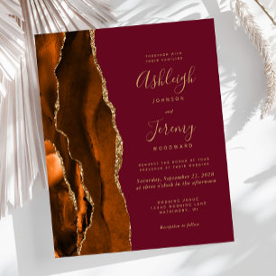 Papier Budget Burnt Orange Agate Bourgogne Mariage Invita