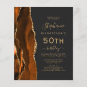 Papier Budget Burnt Orange Gold Agate Dark 50e anniversai (Devant)