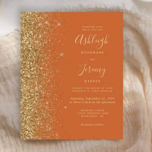 Papier Budget Burnt Orange Gold Parties scintillant de ma