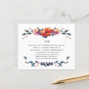 Papier Budget Burnt Orange Green Wedding Invitations