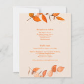 Papier Budget Burnt Orange Leaf Mariage RSVP Invitation (Dos)