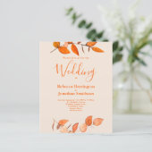 Papier Budget Burnt Orange Leaf Mariage RSVP Invitation (Debout devant)