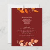 Papier Budget Burnt Orange Leaf Rouge Mariage RSVP Invita (Dos)