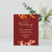 Papier Budget Burnt Orange Leaf Rouge Mariage RSVP Invita (Debout devant)