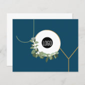 Papier Budget Business Logo Joyeuses Fêtes Joyeux Bleu (Devant / Derrière)