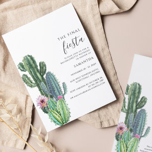 Papier Budget Cactus Bachelorette Party Invitation