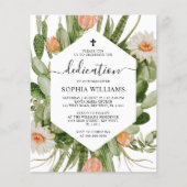 Papier Budget Cactus Fleurs Cadre Dédication Invitation (Devant)