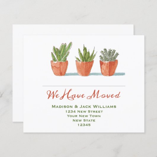 Papier Budget Cactus Nouvelle Faire-part de déplacement d (Devant / Derrière)