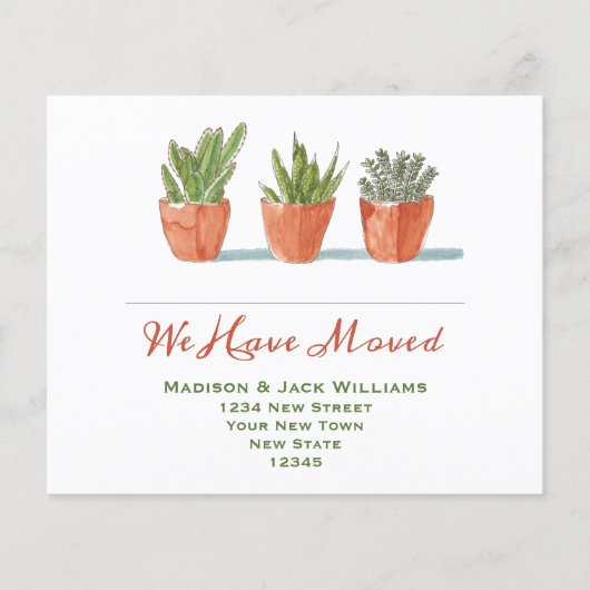 Papier Budget Cactus Nouvelle Faire-part de déplacement d (Devant)