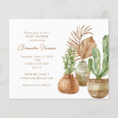 Papier Budget Cactus Pampas Baby shower Invitation (Devant)