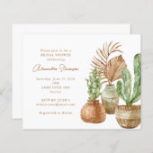 Papier Budget Cactus Pampas Invitation à la douche nuptia (Devant / Derrière)