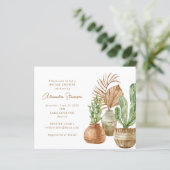 Papier Budget Cactus Pampas Invitation à la douche nuptia (Debout devant)