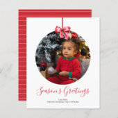 Papier BUDGET Cadres photo personnalisées de Noël Bauble (Devant / Derrière)