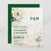 Papier BUDGET Calla Lilies Chic Shabby Mariage Invitation (Devant / Derrière)