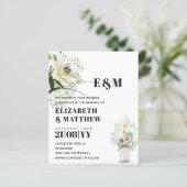 Papier BUDGET Calla Lilies Chic Shabby Mariage Invitation (Debout devant)