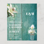 Papier BUDGET Calla Lilies Chic Shabby Mariage Invitation (Devant)