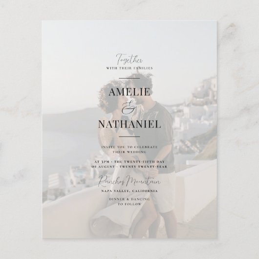 Papier Budget Calligraphie Ampersand Bold 2 Mariage photo (Dos)