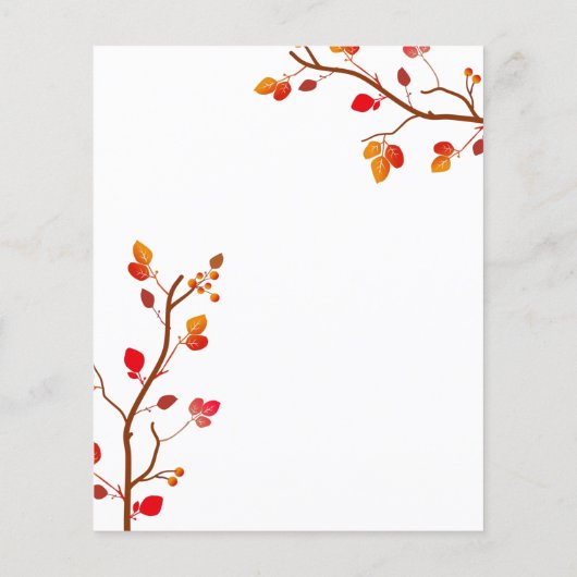 Papier Budget Calligraphie Automne Bridal Showback Invita (Dos)