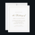 Papier Budget Calligraphie Champagne Gold Wedding invite<br><div class="desc">Budget Calligraphie Champagne Gold Faire-part de mariage. Un rapport qualité-prix BUDGET alternative sur une taille plus petite 4, 5 x 5, 6" semi-brillant poids 110lbs, qui est d'une épaisseur similaire à une carte postale (cependant ne convient pas à l'utilisation comme carte postale.) VEUILLEZ NOTER qu'il y a UN par feuille....</div>