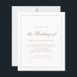 Papier Budget Calligraphie Champagne Gold Wedding invite<br><div class="desc">Budget Calligraphie Champagne Gold Faire-part de mariage. Un rapport qualité-prix BUDGET alternative sur une taille plus petite 4, 5 x 5, 6" semi-brillant poids 110lbs, qui est d'une épaisseur similaire à une carte postale (cependant ne convient pas à l'utilisation comme carte postale.) VEUILLEZ NOTER qu'il y a UN par feuille....</div>