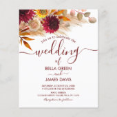 Papier Budget Calligraphie Chute Foliing Faire-part de ma (Devant)