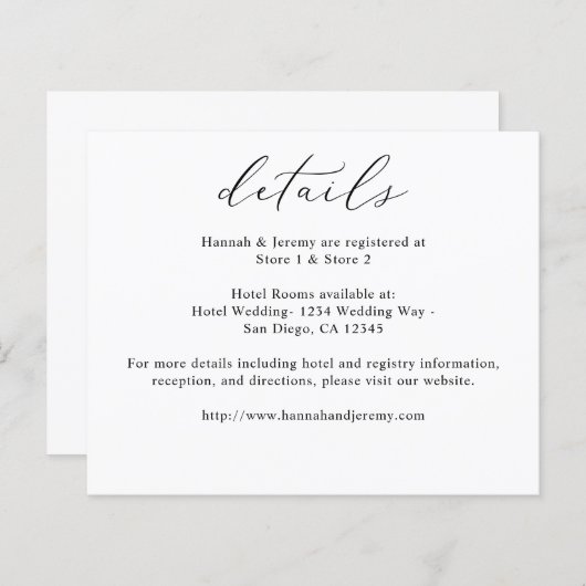 Papier Budget Calligraphie noir & blanc Détails (Devant / Derrière)