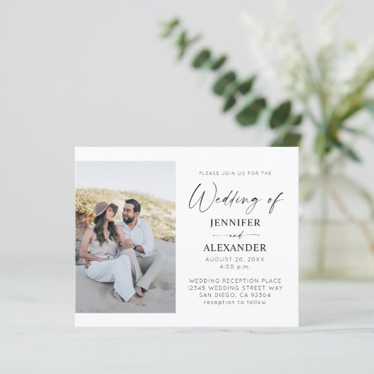 Papier Budget Calligraphie noir et blanc Mariage simple 3 (Debout devant)