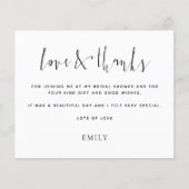 Papier Budget Calligraphie photo Fête des mariées Merci (Devant)