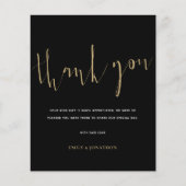 Papier Budget Calligraphie Photo Gold Black Mariage Merci (Devant)