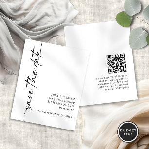 Papier Budget Calligraphie QR Wedding Enregistrer la date