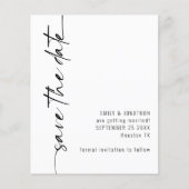 Papier Budget Calligraphie QR Wedding Enregistrer la date (Devant)