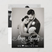 Papier Budget Calligraphie Script Mariage amour et merci (Devant / Derrière)