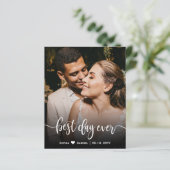 Papier Budget Calligraphie Script Mariage Photo Merci (Debout devant)