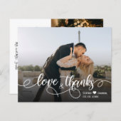 Papier Budget Calligraphie Script Mariage Photo Merci (Devant / Derrière)