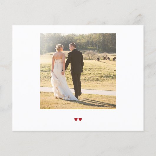 Papier Budget calligraphie script photo mariage merci (Dos)