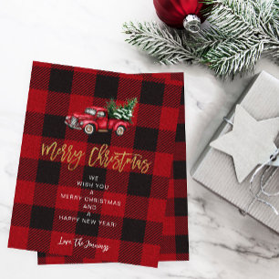 Papier Budget Camion & Buffalo Check Joyeux Noël