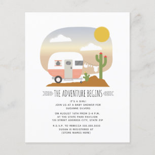 Papier Budget Camper Desert Girl Baby shower Invitation