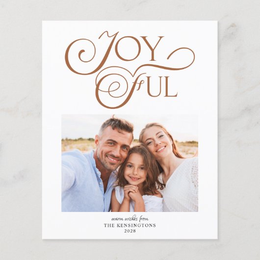 Papier Budget Caramel en terre cuite Noël Joyeuse photo (Devant)