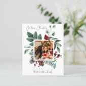 Papier Budget Cardinal Bird & Pine Joyeux Noël Photo (Debout devant)