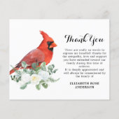 Papier Budget Cardinal Floral Sympathy Merci funéraire (Devant)