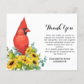 Papier Budget Cardinal Floral Sympathy Merci funéraire (Devant)