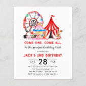 Papier Budget Carnaval Cirque Show Anniversaire Invitatio (Devant)