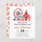 Papier Budget Carnaval Cirque Show Anniversaire Invitatio (Devant / Derrière)