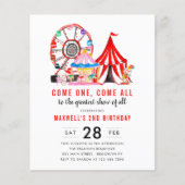Papier Budget Carnaval Cirque Show Anniversaire Invitatio (Devant)